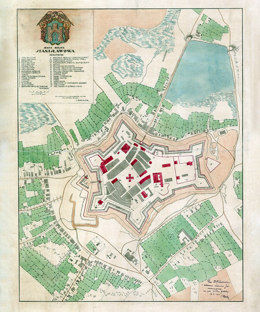 1924 Map of Stanislawowa Ukraine