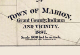 1887 Map of Marion Grant County Indiana