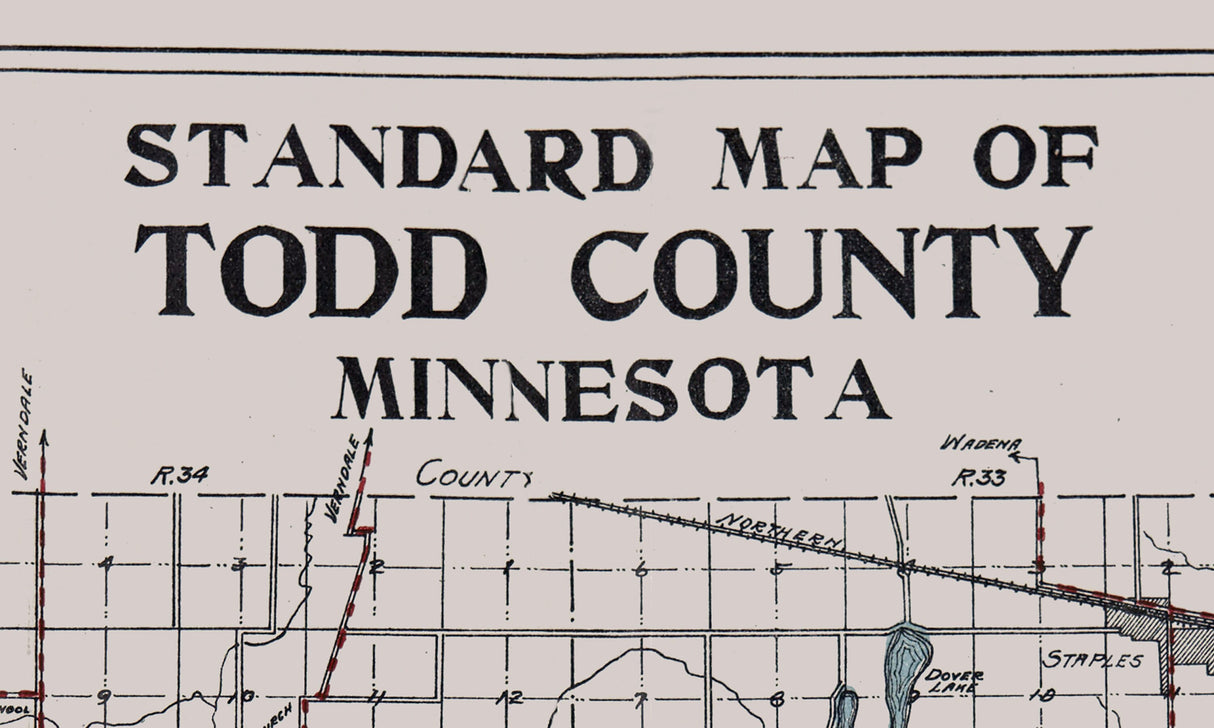 1913 Map of Todd County Minnesota