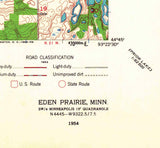 1954 Topo Map of Eden Prairie Minnesota Quadrangle