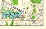 1957 Map of Prior Lake Minnesota