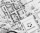 1875 Town Map of Athens Ohio