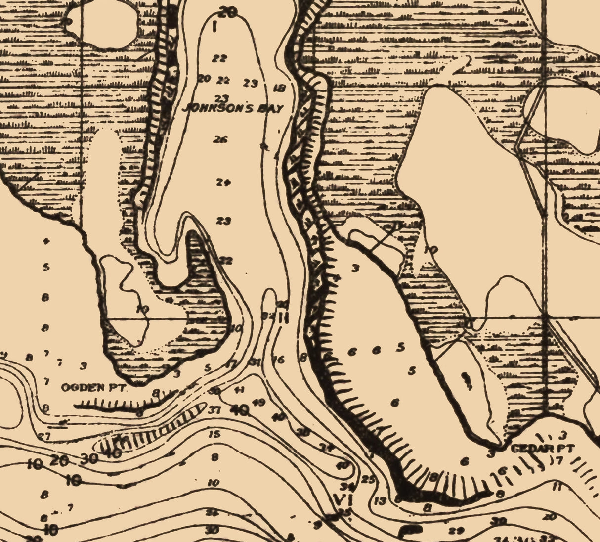 1895 Map of Wawasee Lake Kosciusko County Indiana