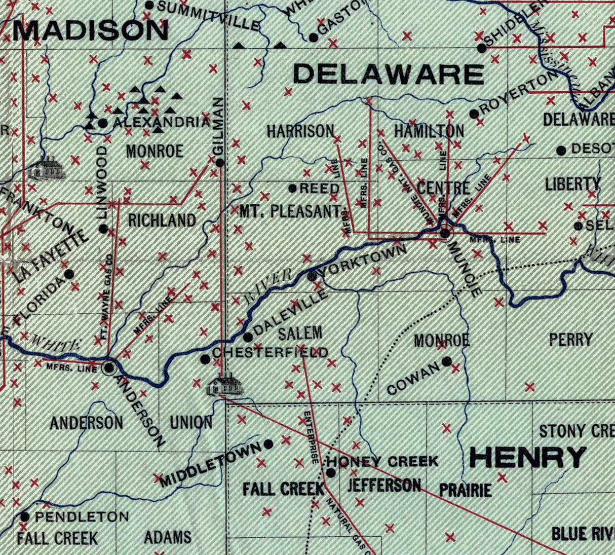 1897 Map of the Indiana Natural Gas Field