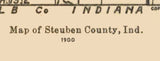 1900 Map of Steuben County Indiana