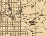 1907 Town Map of Bedford Lawrence County Indiana