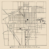 1907 Town Map of Bloomington Monroe County Indiana
