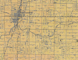1897 Farm Line Map of Fountain County Indiana