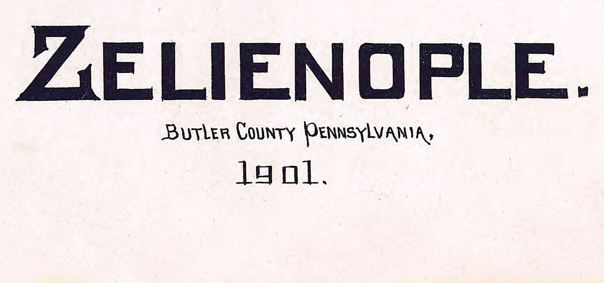 1901 Panoramic Map of Zelienople Butler County Pennsylvania