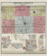 1903 Farm Line Map of Tipton County Indiana