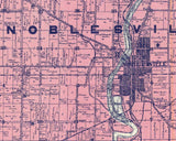 1906 Farm Line Map of Hamilton County Indiana