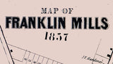1857 Town Map of Franklin Mills Portage County Ohio