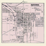 1857 Town Map of Ravenna Portage County Ohio