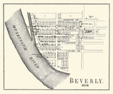 1858 Town Map of Beverly Washington County Ohio