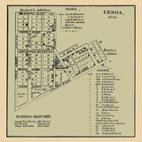 1858 Town Map of Genoa Pickaway County Ohio