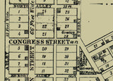 1858 Town Map of Genoa Pickaway County Ohio