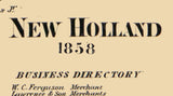 1858 Town Map of New Holland Pickaway County Ohio