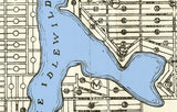 1912 Map of Lake Idlewild Lake County Michigan