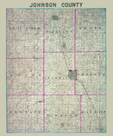 1912 Farm Line Map of Johnson County Indiana