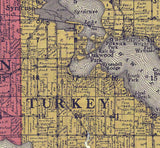 1916 Farm Line Map of Kosciusko County Indiana