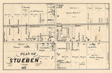 1859 Town Map of Stueben Huron County Ohio