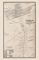 1860 Town Map of Bainbridge Ross County Ohio