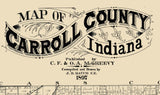 1897 Farm Line Map of Carroll County Indiana