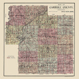 1898 Farm Line Map of Carroll County Indiana