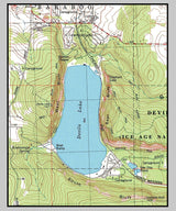 1984 Map of Devils Lake Sauk County Wisconsin