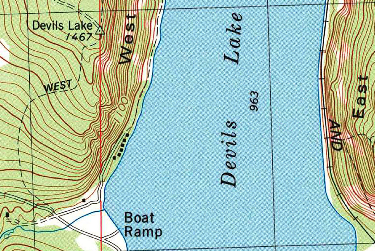 1984 Map of Devils Lake Sauk County Wisconsin