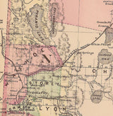 1881 County and Township Map of Utah and Nevada