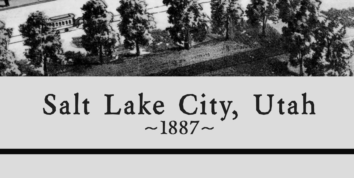 1887 Panoramic Map of Salt Lake City Utah
