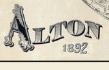 1892 Town Map of Alton Madison County Illinois