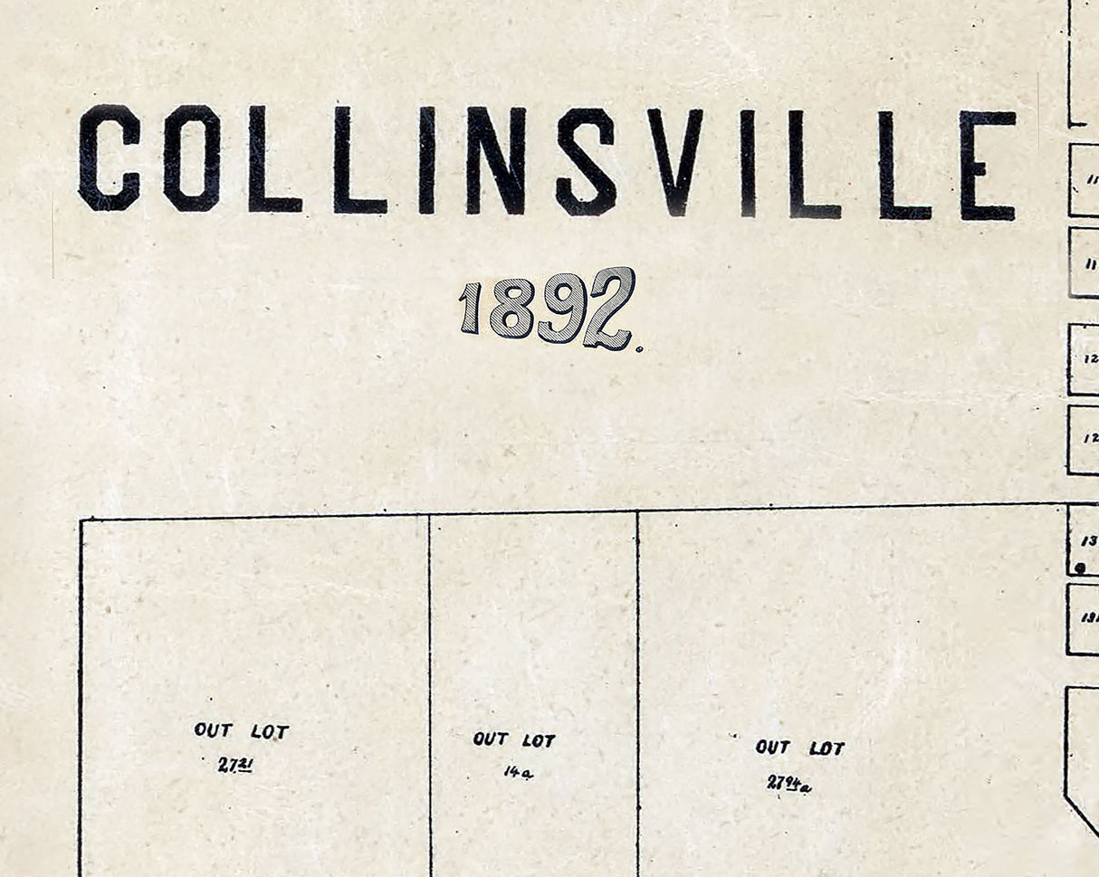 1892 Town Map of Collinsville Madison County Illinois