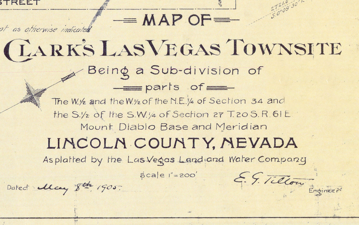 1905 Map of Las Vegas Nevada