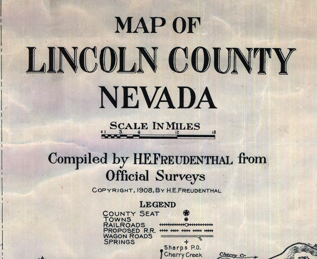 1908 Map of Lincoln and Clark County Nevada