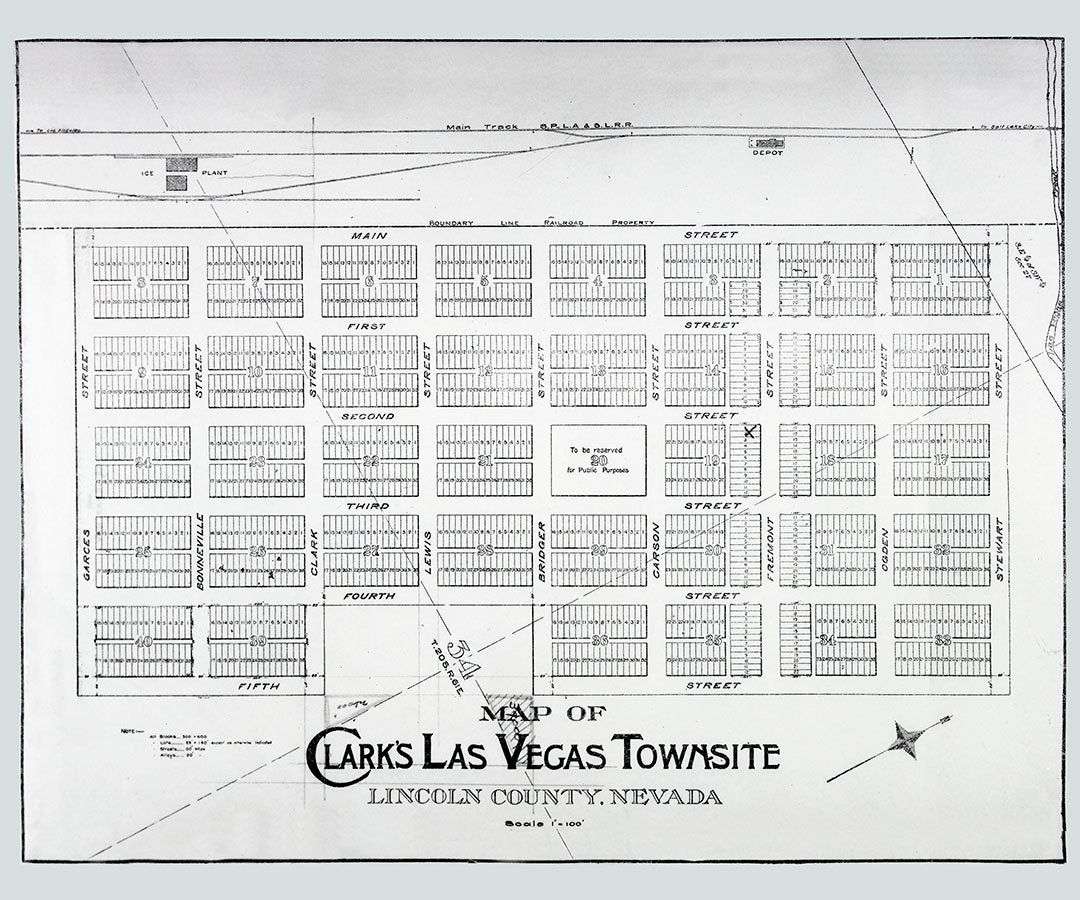 1910 Map of Las Vegas Lincoln County Nevada