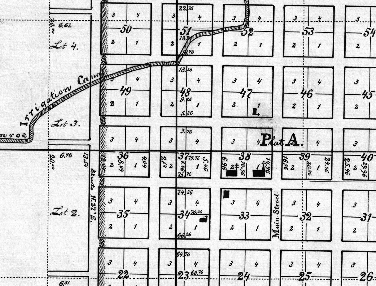 1915 Map of the Town of Monroe Sevier County Utah