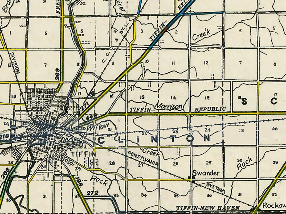 1919 Map of Seneca County Ohio