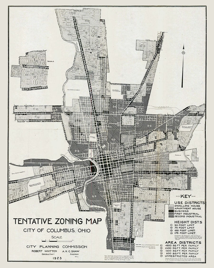 1923 Map of Columbus Ohio