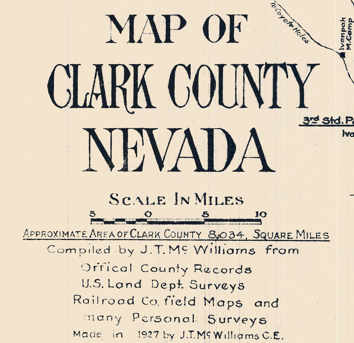 1927 Map of Clark County Nevada