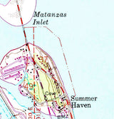 1956 Map of Matanzas Inlet Saint Johns County Florida