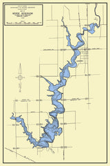 1959 Map of Morse Reservoir Hamilton County Indiana