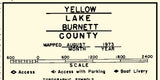 1973 Map of Yellow Lake Burnett County Wisconsin