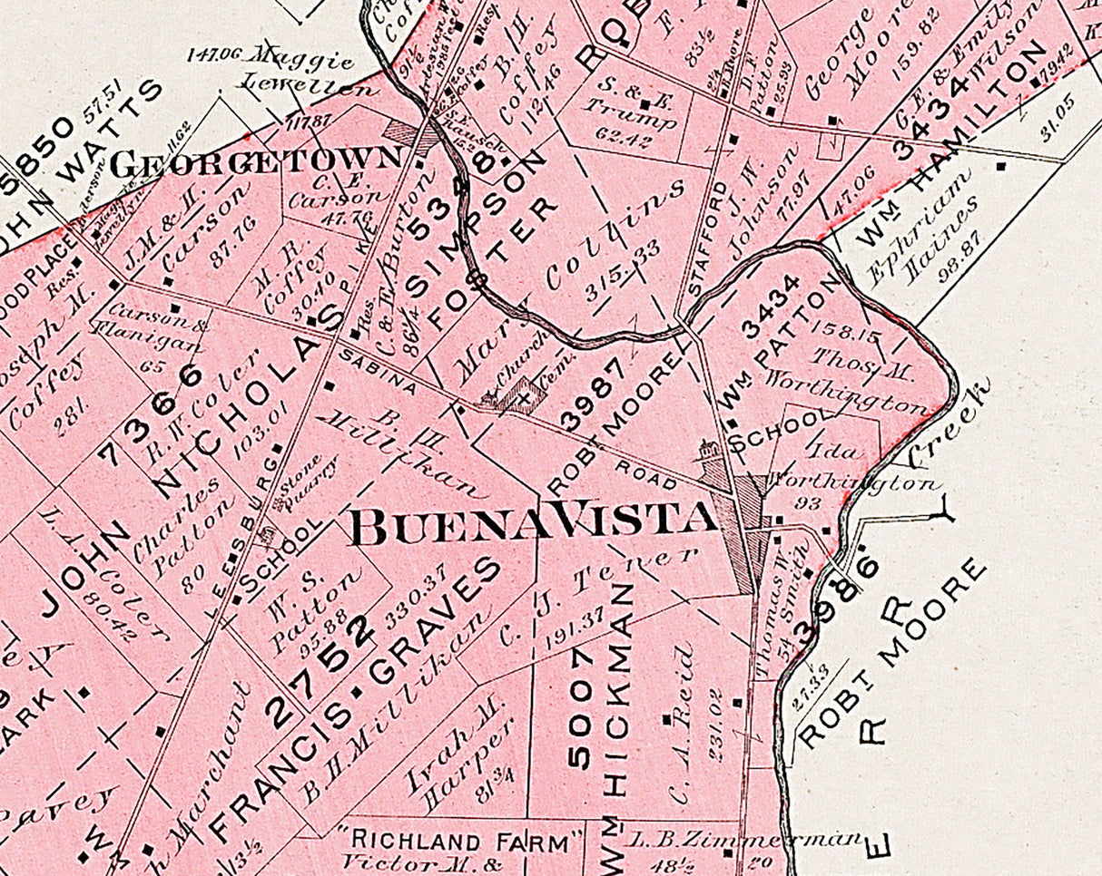 1913 Map of Green Township Fayette County Ohio