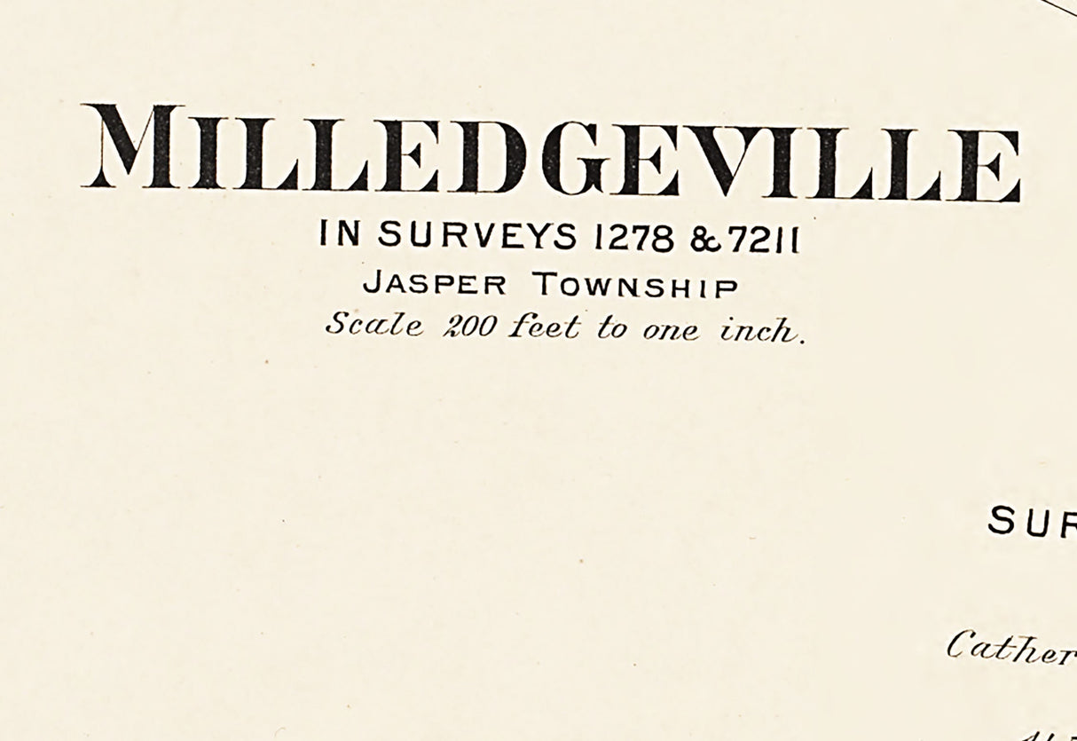 1913 Town Map of Milledgeville Fayette County Ohio