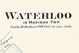 1913 Town Map of Waterloo Fayette County Ohio