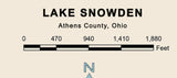 1998 Map of Lake Snowden Athens County Ohio