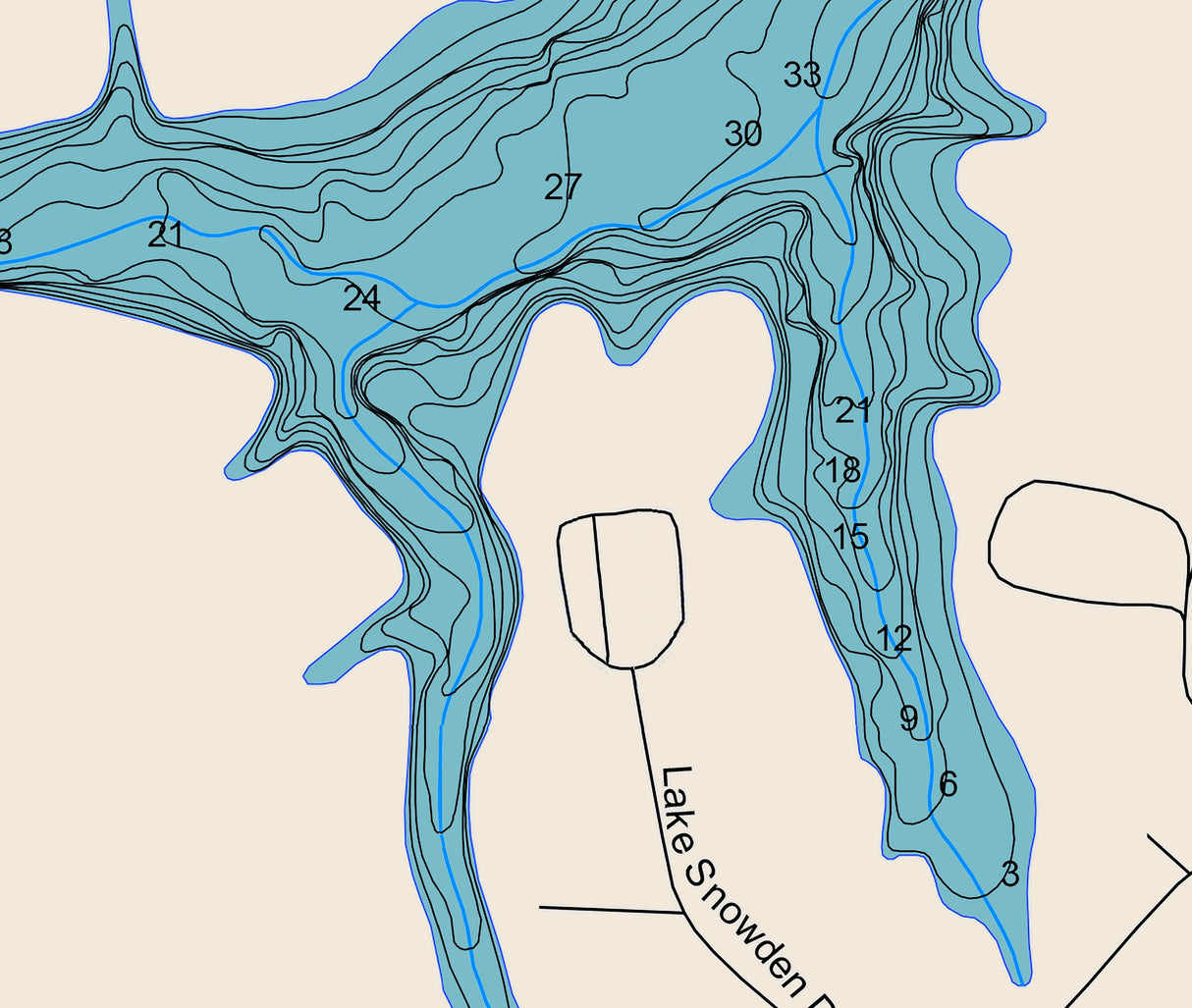 1998 Map of Lake Snowden Athens County Ohio