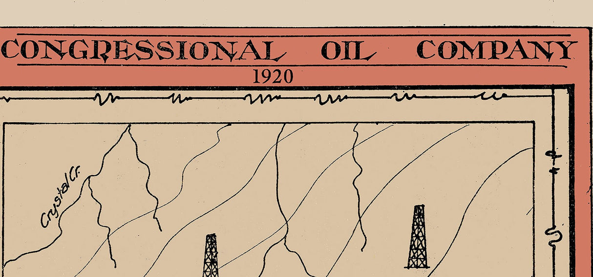 1920 Oil Field Map of Sterling County Texas